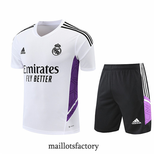 Achat Kit d'entrainement Maillot du Real Madrid + Short 2022/23 Blanc y801