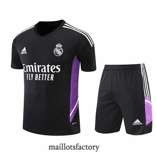 Achat Kit d'entrainement Maillot du Real Madrid + Short 2022/23 Noir y802