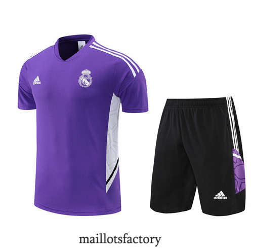 Achat Kit d'entrainement Maillot du Real Madrid + Short 2022/23 Violet/Noir y803