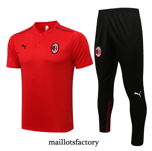 Achat Kit d'entrainement Maillot du AC Milan Polo 2021/22 Rouge