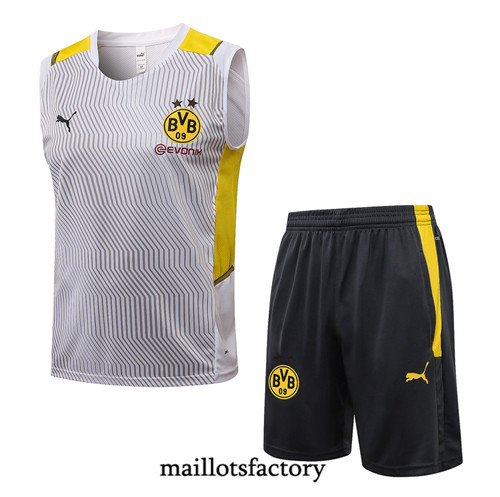 Achat Kit d'entrainement Maillot du Borussia Dortmund Debardeur 2021/22 Blanc