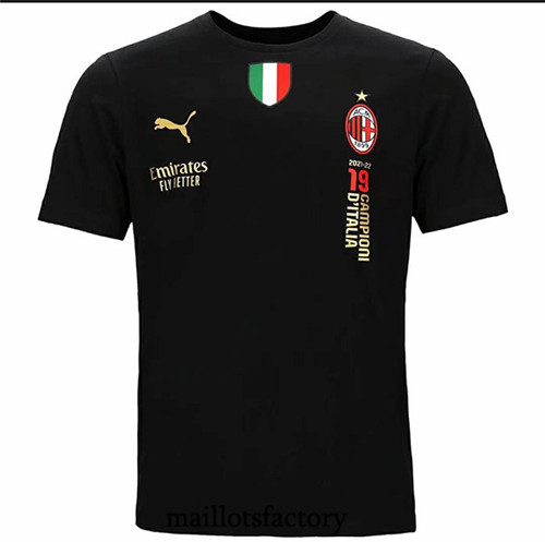 Achat Maillot du AC Milan 2022/23 Noir T-shirt Y1133
