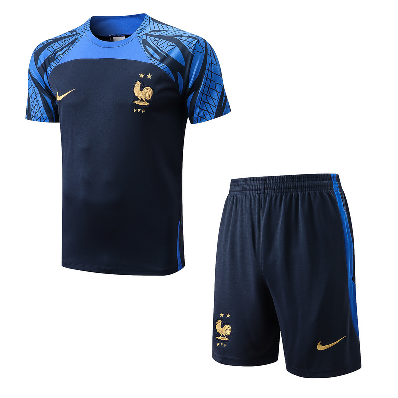 Achat Maillot Kit d'entrainement du France 2022/23 Bleu Y656