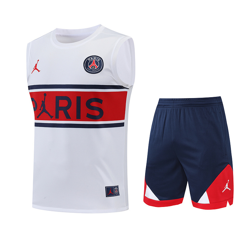 Achat Maillot Kit d'entrainement du Paris PSG Debardeur 2022/23 Blanc Y731