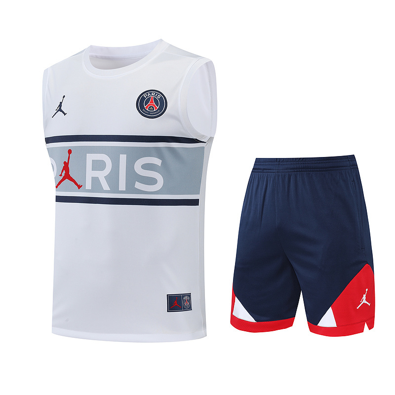 Achat Maillot Kit d'entrainement du Paris PSG Debardeur 2022/23 Blanc Y732