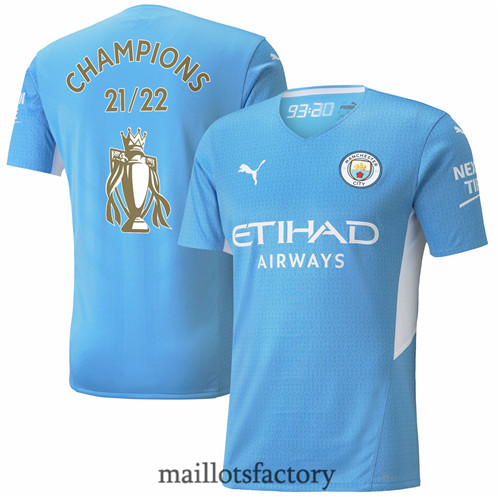Achat Maillot du Manchester City Domicile Authentic 21/22 avec flocage Champions 22 Y960