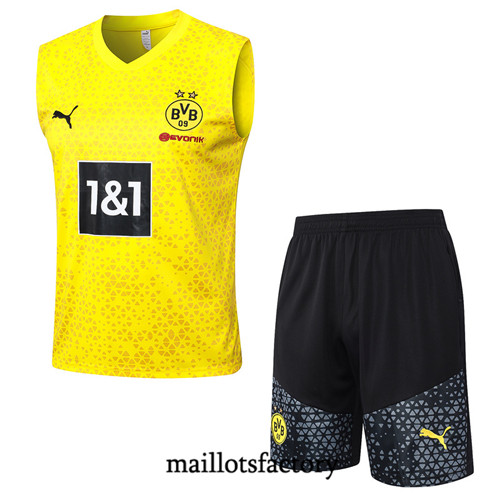 Maillot du Kit d'entrainement Debardeur + Shorts Borussia Dortmund 2023/24 Jaune factory 467