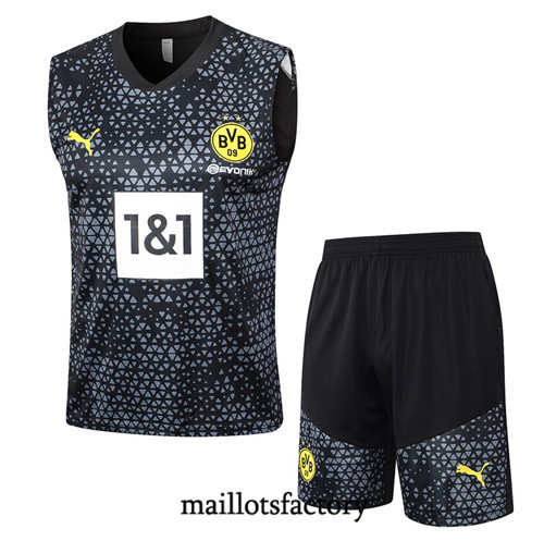 Maillot du Kit d'entrainement Debardeur + Shorts Borussia Dortmund 2023/24 Noir factory 468