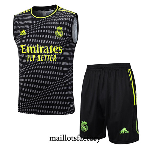 Maillot du Kit d'entrainement Debardeur + Shorts Real Madrid 2023/24 Noir factory 491