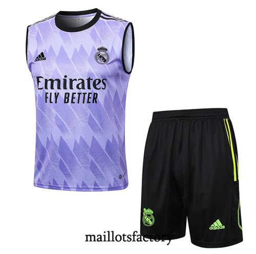 Maillot du Kit d'entrainement Debardeur + Shorts Real Madrid 2023/24 Violet factory 492