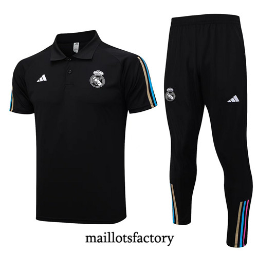Maillot du Kit d'entrainement Real Madrid polo 2023/24 Noir factory 494