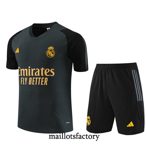 Maillot du Kit d'entrainement Real Madrid + Shorts 2023/24 Gris Foncé factory 496