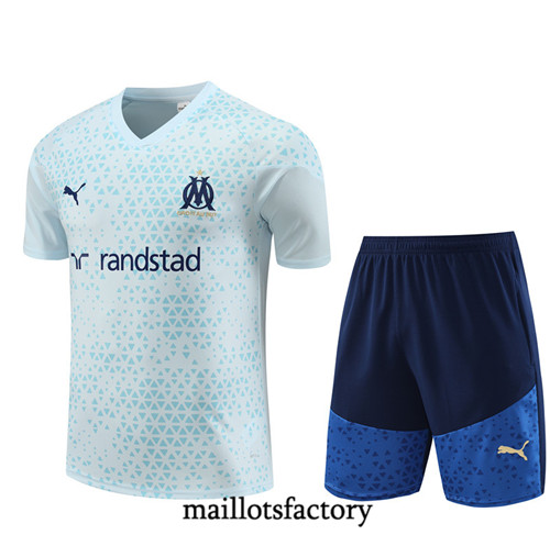 Maillot du Kit d'entrainement Marseille Enfant + Shorts 2023/24 Bleu Ciel factory 509