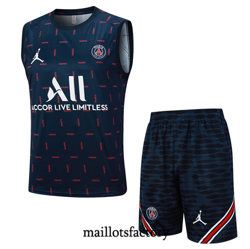 Maillot du Kit d'entrainement Debardeur + Shorts Paris PSG 2023/24 Bleu marine factory 511