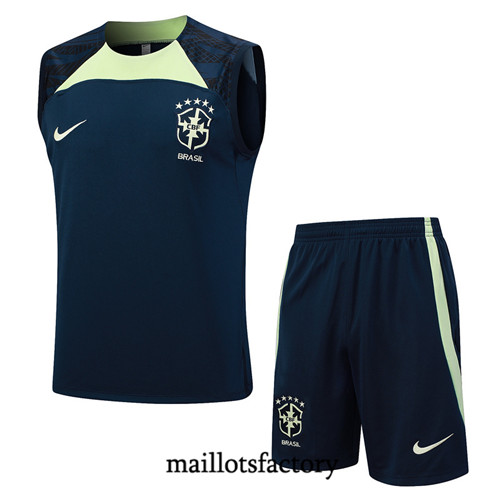 Maillot du Kit d'entrainement Debardeur + Shorts Brésil 2023/24 Bleu marine factory 532