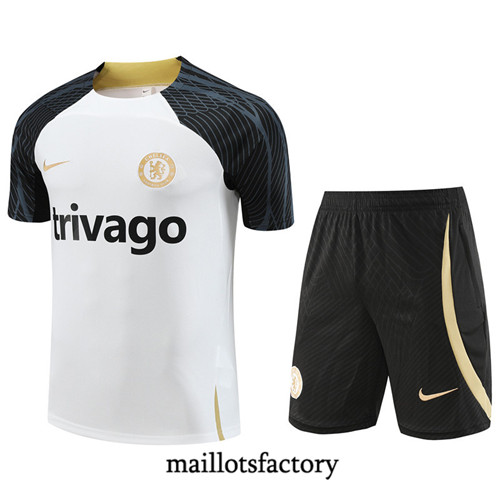 Maillot du Kit d'entrainement Chelsea + Shorts 2023/24 Blanc factory 544