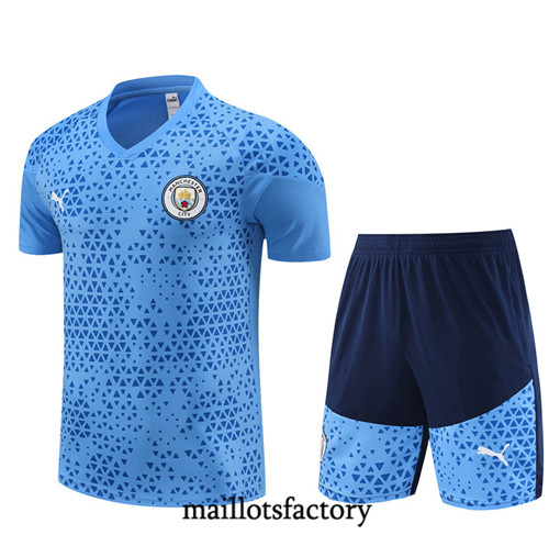 Maillot du Kit d'entrainement Manchester City Enfant + Shorts 2023/24 Bleu Ciel factory 554