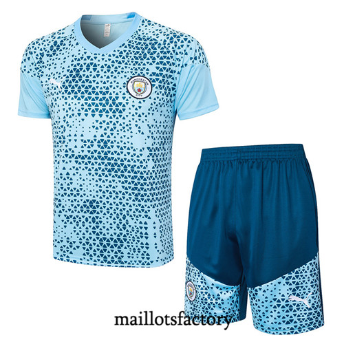 Maillot du Kit d'entrainement Manchester City + Shorts 2023/24 Bleu Ciel factory 559