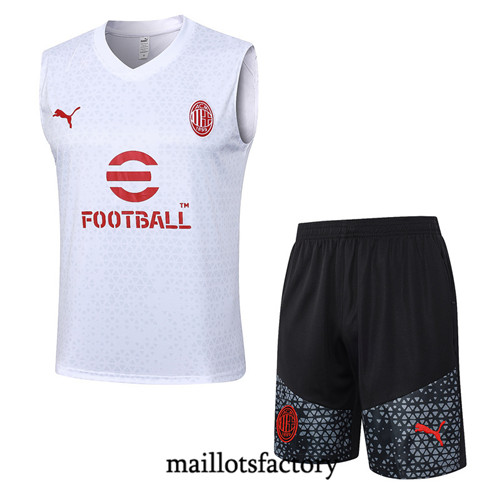 Maillot du Kit d'entrainement Debardeur + Shorts AC Milan 2023/24 Blanc factory 560
