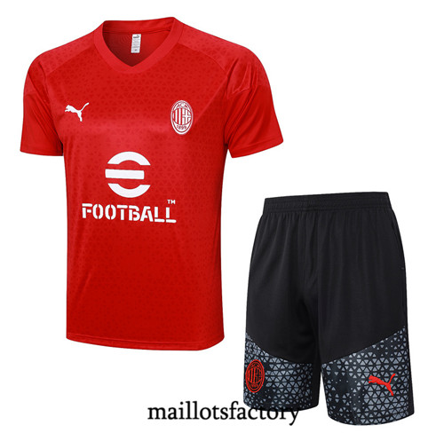 Maillot du Kit d'entrainement AC Milan + Shorts 2023/24 Rouge factory 567