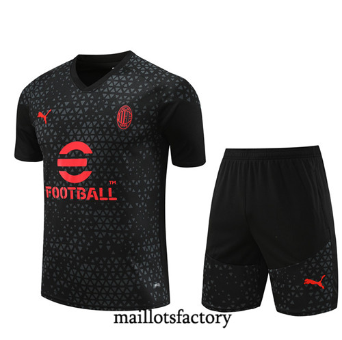 Maillot du Kit d'entrainement AC Milan Enfant + Shorts 2023/24 Noir factory 568