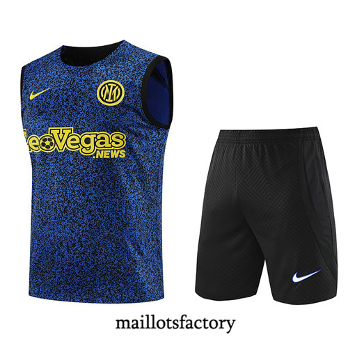 Maillot du Kit d'entrainement Debardeur + Shorts Inter Milan 2023/24 Bleu factory 574