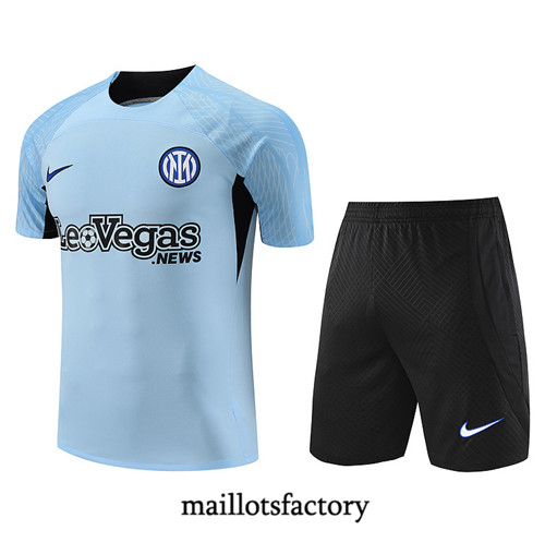 Maillot du Kit d'entrainement Inter Milan + Shorts 2023/24 Bleu factory 580