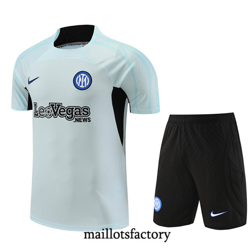 Maillot du Kit d'entrainement Inter Milan + Shorts 2023/24 Gris Ciel factory 581