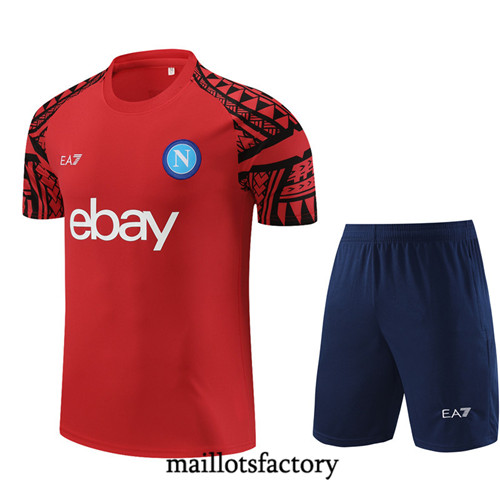 Maillot du Kit d'entrainement Naples + Shorts 2023/24 Rouge factory 584