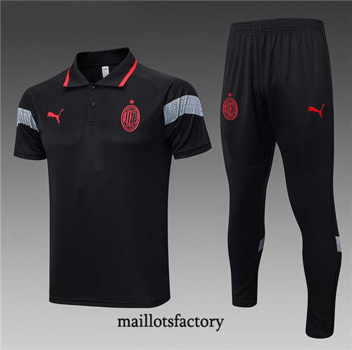 Kit d'entrainement Maillot du AC Milan Polo 2023/24 Noir factory 0524