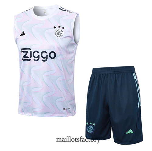 Kit d'entrainement Maillot du AFC Ajax Debardeur 2023/24 Blanc factory 0167