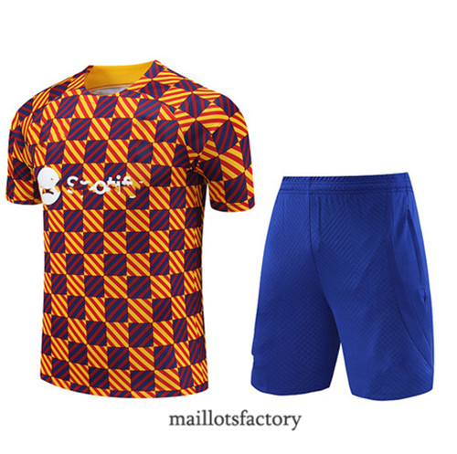 Kit d'entrainement Maillot du Barcelone + Short 2023/24 Orange factory 0305