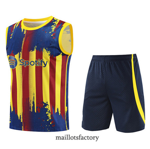 Kit d'entrainement Maillot du Barcelone Debardeur 2023/24 Jaune factory 0317