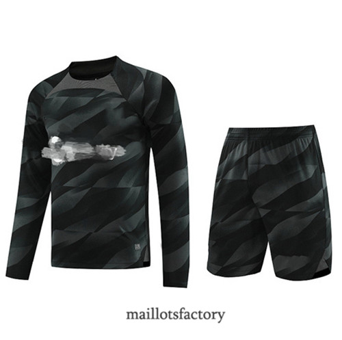 Kit d'entrainement Maillot du Barcelone Manche Longue + Short 2023/24 Noir factory 0325