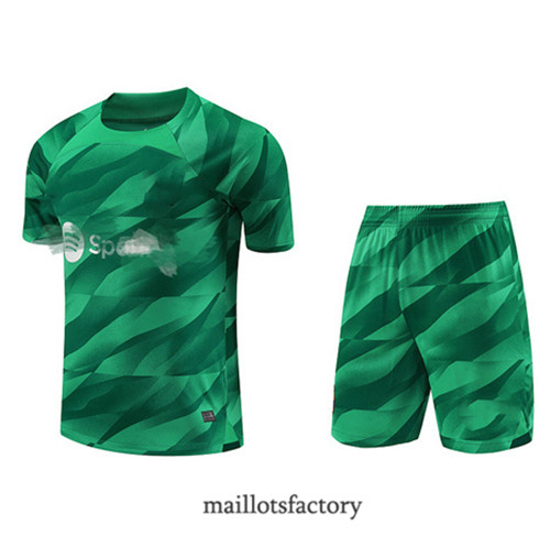 Kit d'entrainement Maillot du Gardien de but Barcelone + Short 2023/24 Vert factory 0329