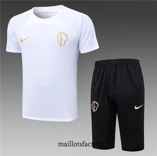 Kit d'entrainement Maillot du Corinthians + Short 2023/24 Blanc factory 0171