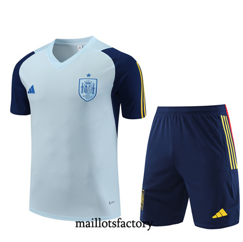 Kit d'entrainement Maillot du Espagne + Short 2023/24 Bleu factory 0440