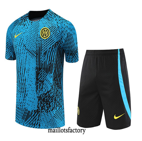 Kit d'entrainement Maillot du Inter Milan + Short 2023/24 Bleu factory 0525