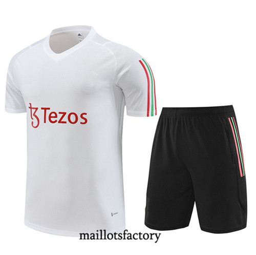 Kit d'entrainement Maillot du Manchester United + Short 2023/24 Blanc factory 0499