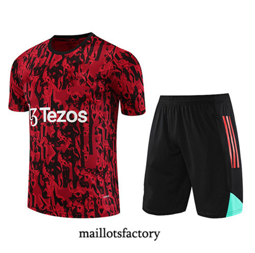 Kit d'entrainement Maillot du Manchester United + Short 2023/24 Rouge factory 0505