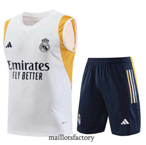 Kit d'entrainement Maillot du Real Madrid Debardeur 2023/24 Blanc factory 0345