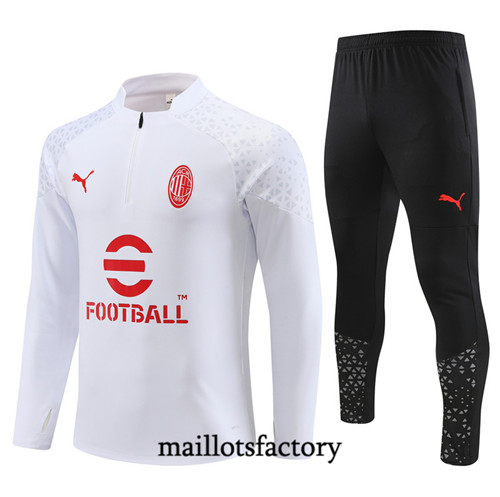 Achat Maillot Survetement de foot AC Milan 2023/24 Blanc factory 1075