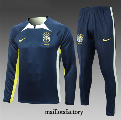 Achat Maillot Survetement de foot Brésil 2023/24 Bleu factory 0996