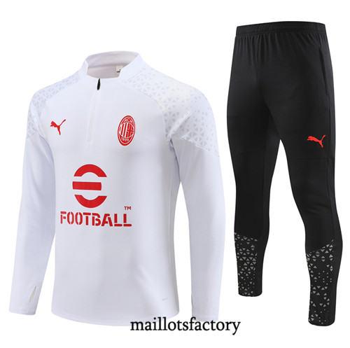 Achat Maillot Survetement Enfant de foot AC Milan 2023/24 Blanc factory 1262