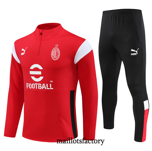 Achat Maillot Survetement Enfant de foot AC Milan 2023/24 Rouge factory 1265
