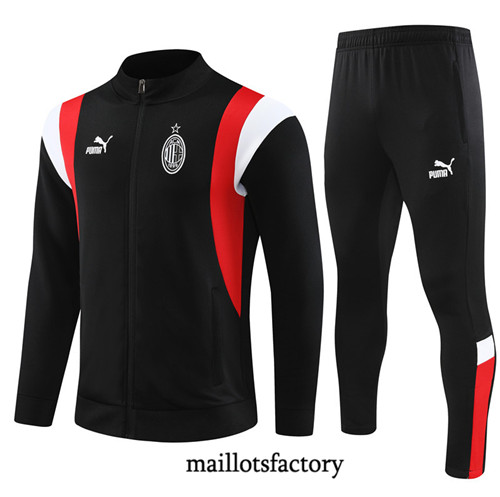 Achat Maillot Veste Survetement Enfant de foot AC Milan 2023/24 Noir factory 1267