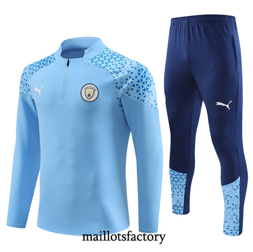 Achat Maillot Survetement de foot Manchester City 2023/24 Bleu factory 1040