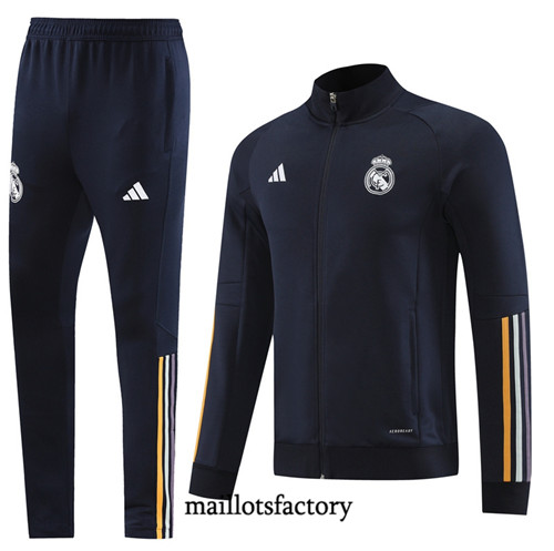 Achat Maillot Veste Survetement de foot Real Madrid 2023/24 Bleu Marine factory 0918