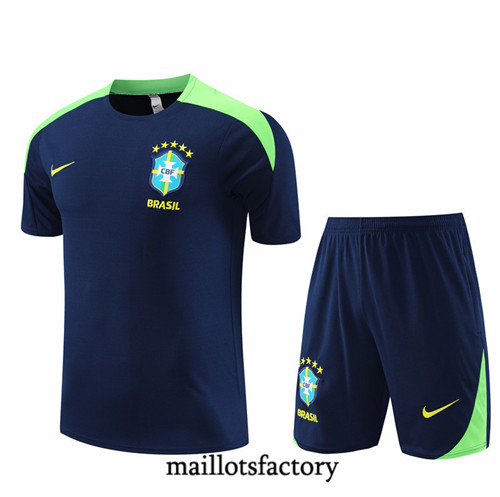 Maillotsfactory 3281 Maillot du Brésil Enfant + Shorts 2024/25 bleu royal