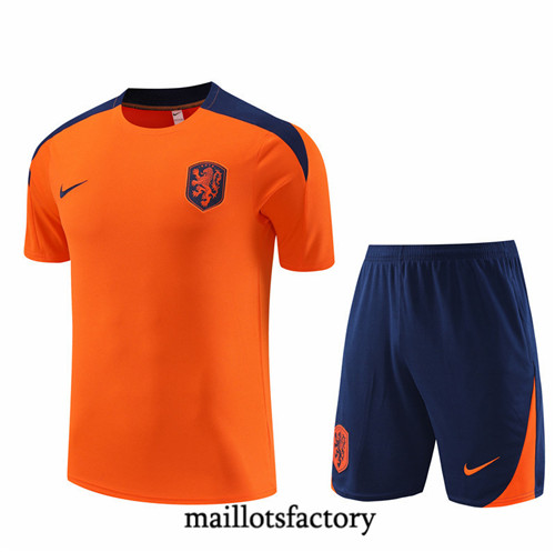 Maillotsfactory 3286 Maillot du Pays-Bas Enfant + Shorts 2024/25 couleur orange